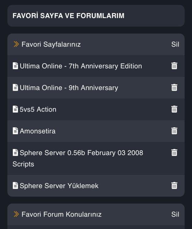 UO-Dev Favoriler Sistemi